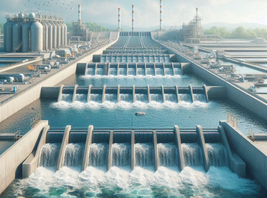 Practice Exams: Wastewater Treatment Operator Certification Paperback – January 26, 2017 overhead view wastewater weirs
