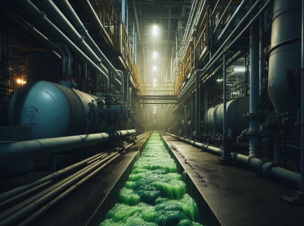 chemical spill in a chemical plant