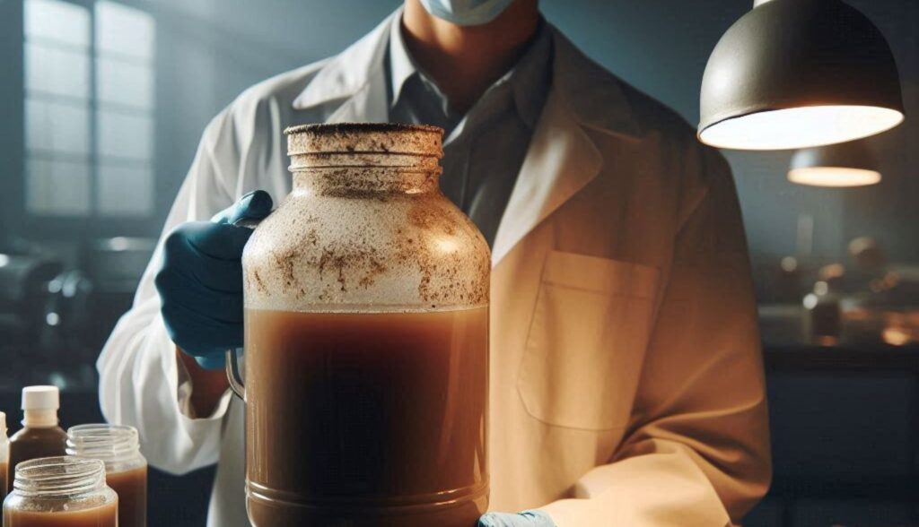 Activated Sludge sample in a jug 